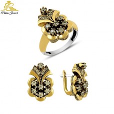 Gümüş Otantik Taşlı Set